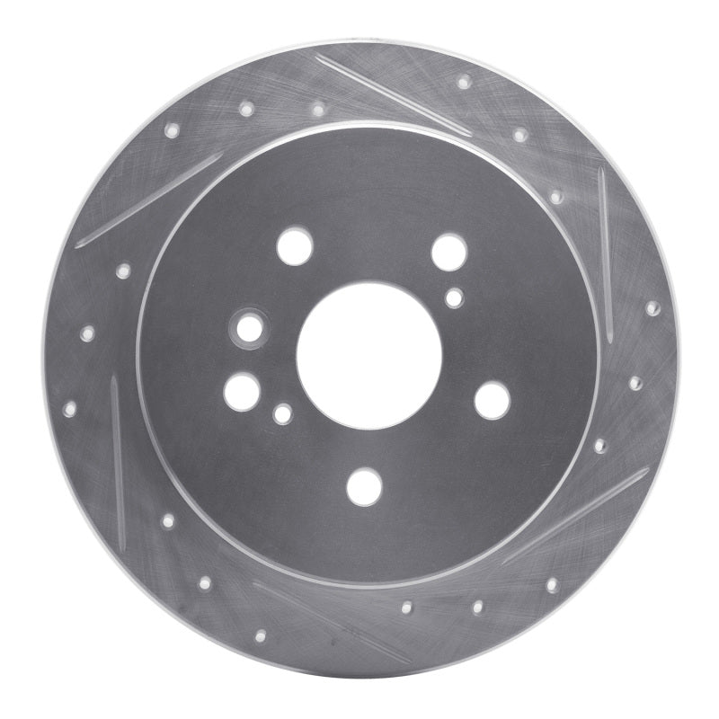 R1 Concepts R1 04-10 Toyota SIENNA Rear Right Drilled & Slotted Silver Brake Rotor