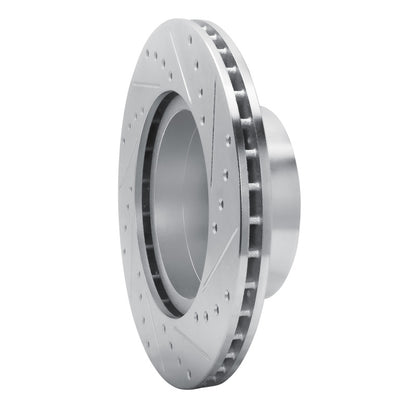 R1 Concepts R1 82-88 BMW 524TD Front Left Drilled & Slotted Silver Brake Rotor