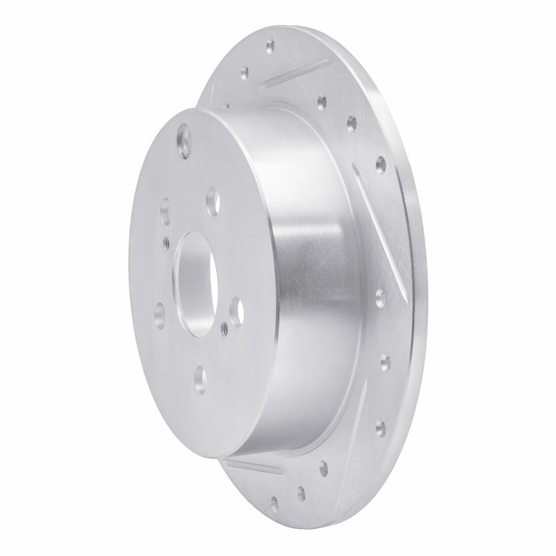 R1 Concepts R1 00-10 Pontiac Vibe Rear Left Drilled & Slotted Silver Brake Rotor