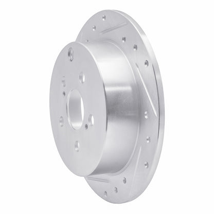 R1 Concepts R1 00-10 Pontiac Vibe Rear Left Drilled & Slotted Silver Brake Rotor