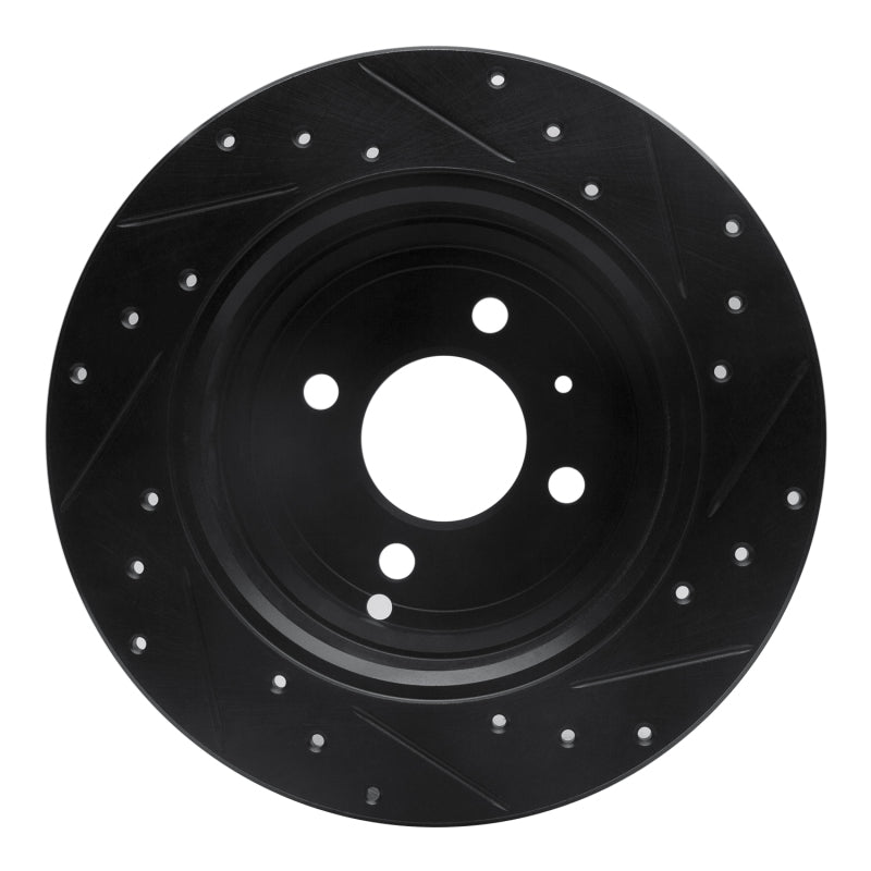 R1 Concepts R1 93-95 Volvo 850 Rear Left Drilled & Slotted Black Brake Rotor