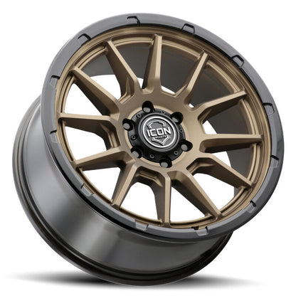 ICON Alloys Cajon 20x9 / 5x5 / -12mm / 4.5in BS Satin Bronze Wheel w/ GB Lip