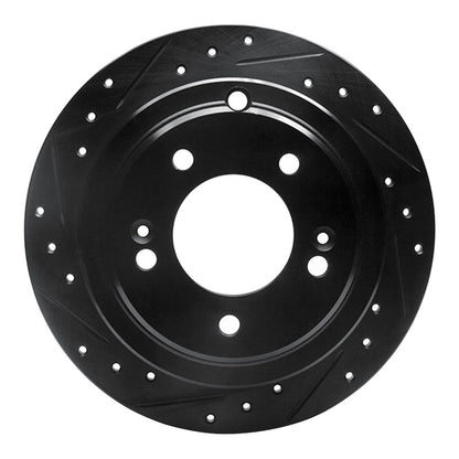 R1 Concepts R1 04-06 Kia AMANTI Rear Left Drilled & Slotted Black Brake Rotor