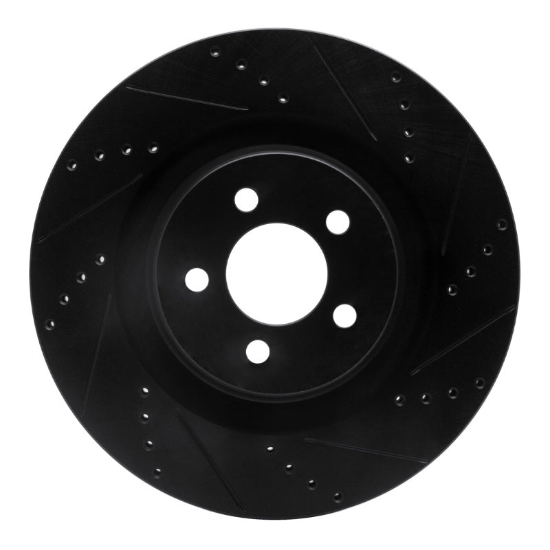 R1 Concepts R1 05-23 Chrysler 300 Front Right Drilled & Slotted Black Brake Rotor