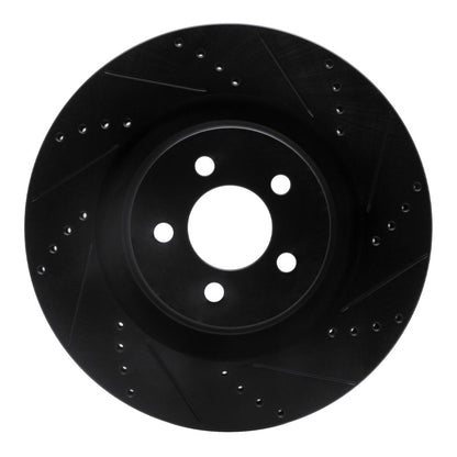 R1 Concepts R1 05-23 Chrysler 300 Front Right Drilled & Slotted Black Brake Rotor