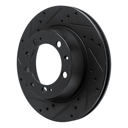 R1 Concepts R1 86-95 Porsche 928 Rear Left Drilled & Slotted Black Brake Rotor