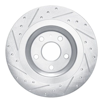 R1 Concepts R1 19-25 Volvo XC40 Rear Right Drilled & Slotted Silver Brake Rotor
