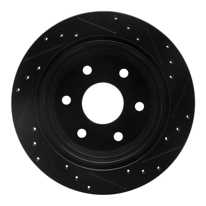 R1 Concepts R1 99-07 Chevrolet AVALANCHE 1500 Rear Left Drilled & Slotted Black Brake Rotor