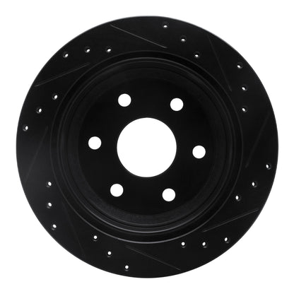 R1 Concepts R1 99-07 Chevrolet AVALANCHE 1500 Rear Left Drilled & Slotted Black Brake Rotor