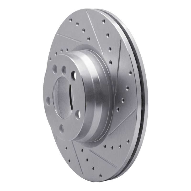 R1 Concepts R1 12-18 BMW 330e Front Right Drilled & Slotted Silver Brake Rotor