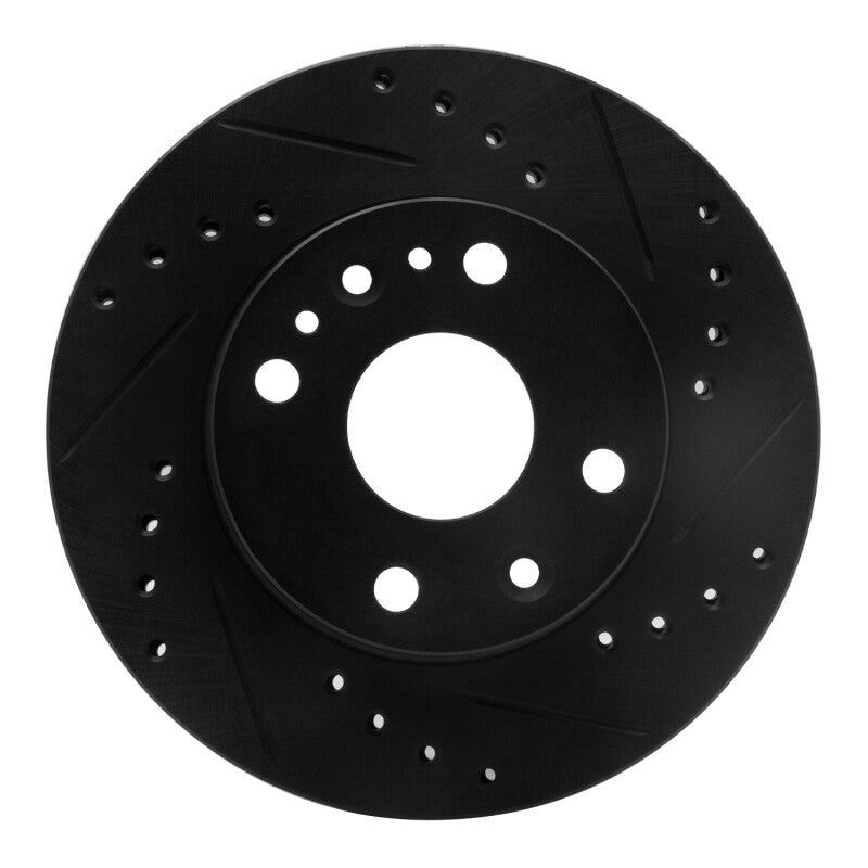R1 Concepts R1 94-02 Ford ASPIRE Front Right Drilled & Slotted Black Brake Rotor
