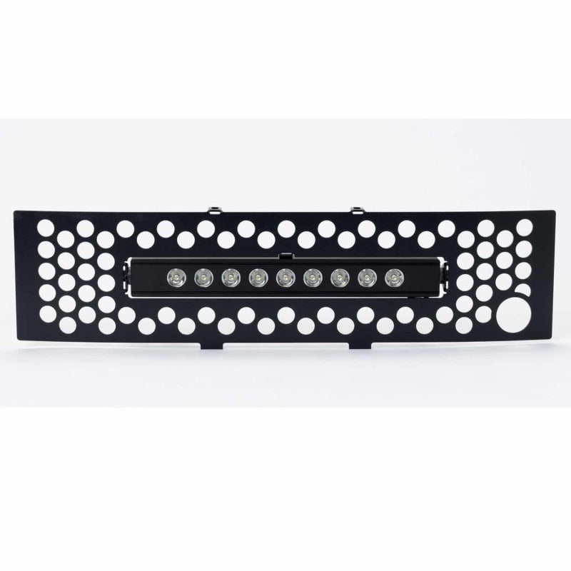 Putco 11-14 Ford F-150 - EcoBoost Bumper Grille Inserts - Black SS Punch w/ 10in Luminix Light Bar