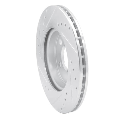 R1 Concepts R1 14-24 Mini Cooper (Excl Clubman) Front Right Drilled & Slotted Silver Brake Rotor