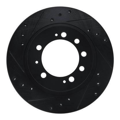 R1 Concepts R1 83-89 Chrysler Conquest Rear Left Drilled & Slotted Black Brake Rotor
