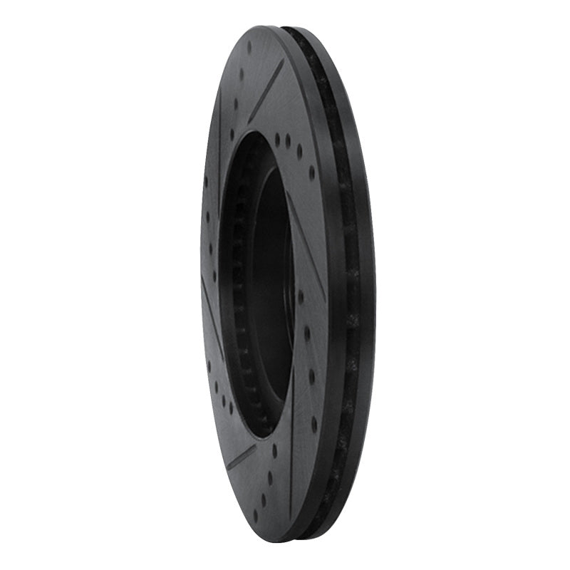 R1 Concepts R1 01-05 Mazda Miata Front Right Drilled & Slotted Black Brake Rotor