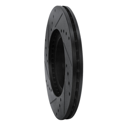 R1 Concepts R1 01-05 Mazda Miata Front Right Drilled & Slotted Black Brake Rotor