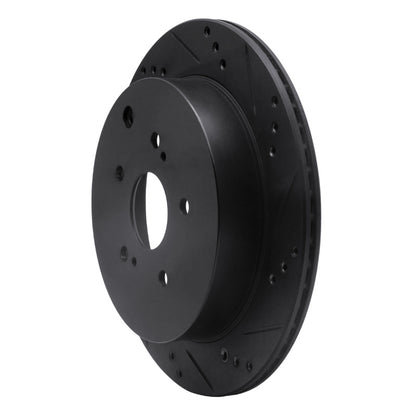 R1 Concepts R1 09-17 Suzuki Grand Vitara Rear Right Drilled & Slotted Black Brake Rotor