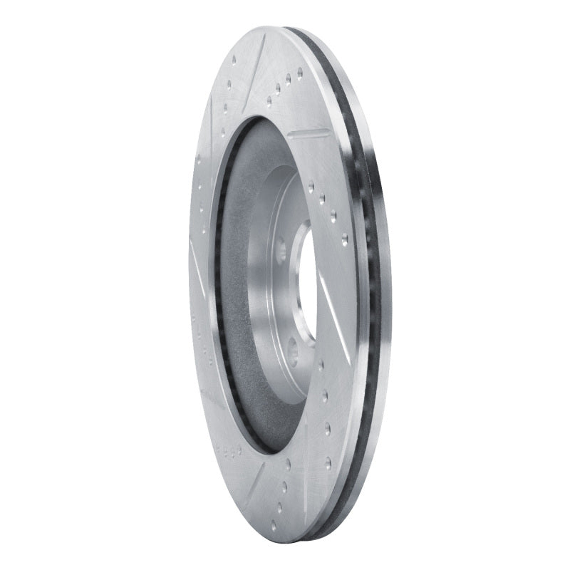 R1 Concepts R1 04-11 Mazda RX-8 Rear Right Drilled & Slotted Silver Brake Rotor