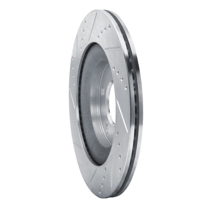 R1 Concepts R1 04-11 Mazda RX-8 Rear Right Drilled & Slotted Silver Brake Rotor