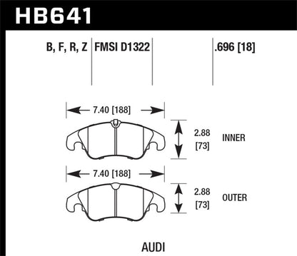 Hawk Performance Hawk 10-14 Audi A5 HP+ Street Front Brake Pads