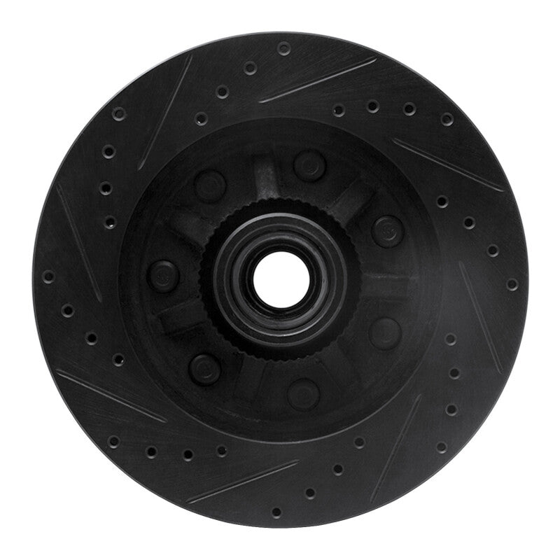 R1 Concepts R1 97-04 Ford F-150 RWD Front Right Drilled & Slotted Black Brake Rotor