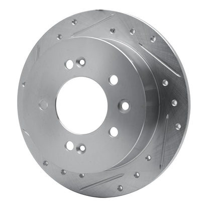 R1 Concepts R1 07-10 Hyundai Elantra Rear Left Drilled & Slotted Silver Brake Rotor