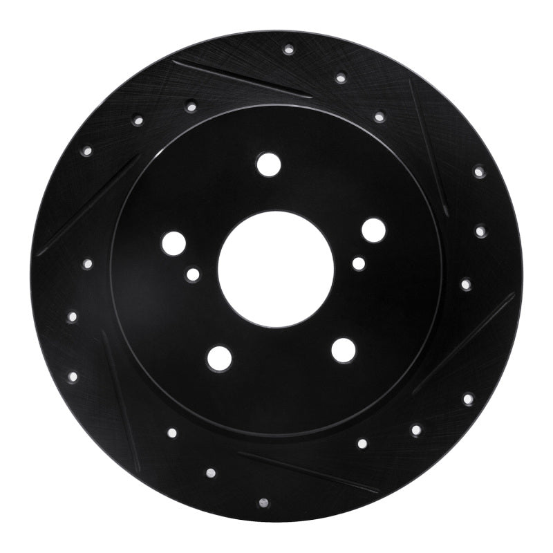 R1 Concepts R1 10-13 Suzuki Kizashi Rear Right Drilled & Slotted Black Brake Rotor