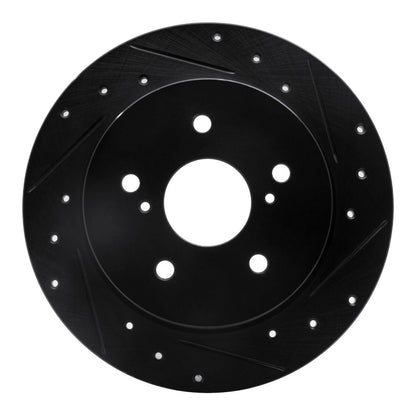 R1 Concepts R1 10-13 Suzuki Kizashi Rear Right Drilled & Slotted Black Brake Rotor