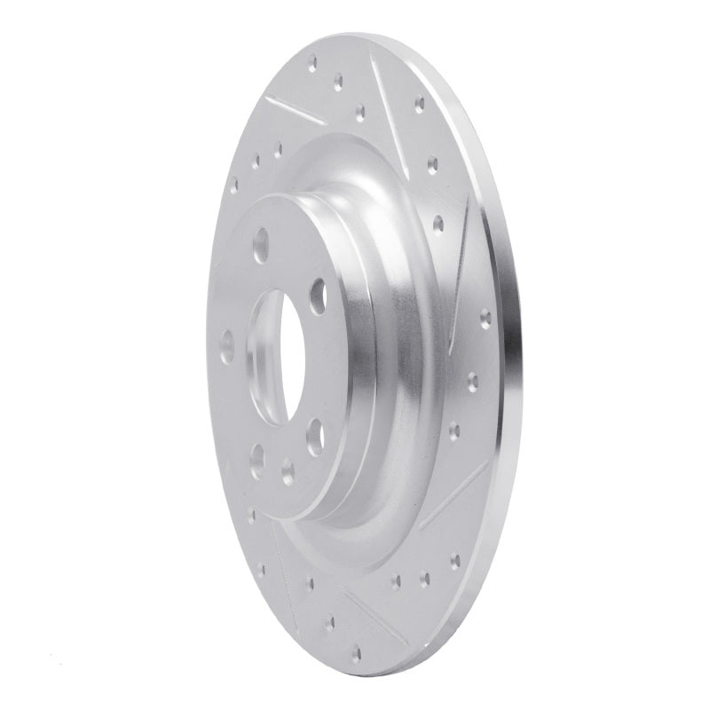 R1 Concepts R1 18-25 Volvo S60 Rear Right Drilled & Slotted Silver Brake Rotor