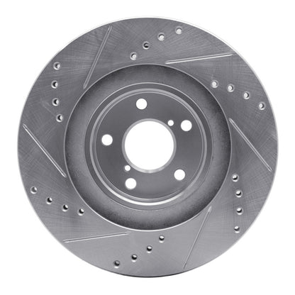 R1 Concepts R1 01-08 Saab 9-2X Front Right Drilled & Slotted Silver Brake Rotor