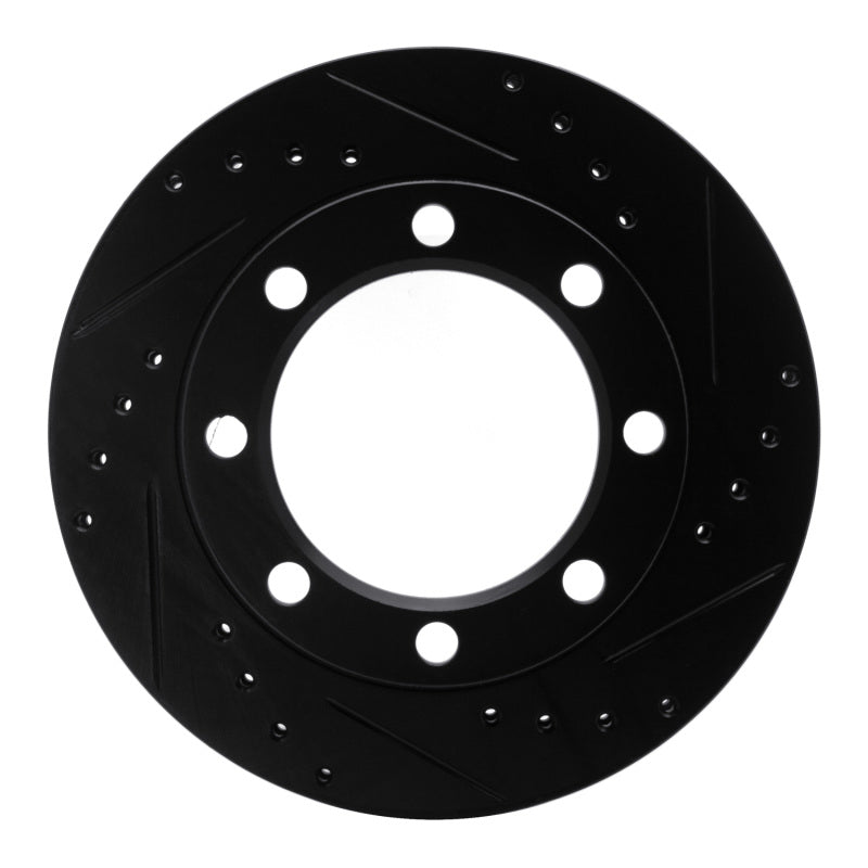 R1 Concepts R1 71-91 Chevrolet P30 Van Front Right Drilled & Slotted Black Brake Rotor