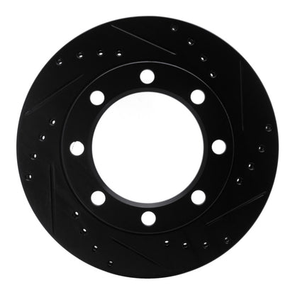 R1 Concepts R1 71-91 Chevrolet P30 Van Front Right Drilled & Slotted Black Brake Rotor