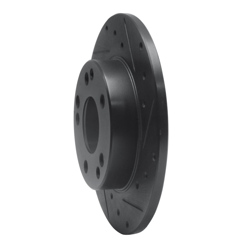 R1 Concepts R1 83-89 Mercedes-Benz 190E Front Right Drilled & Slotted Black Brake Rotor