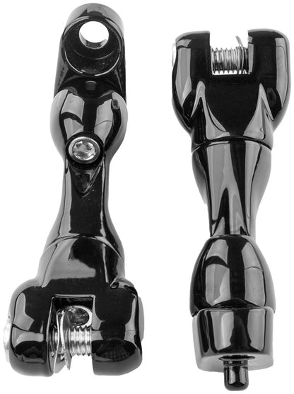 Kuryakyn Adjustable Passenger Peg Mounts for Harley-Davidson Touring and Indian Models Gloss Black