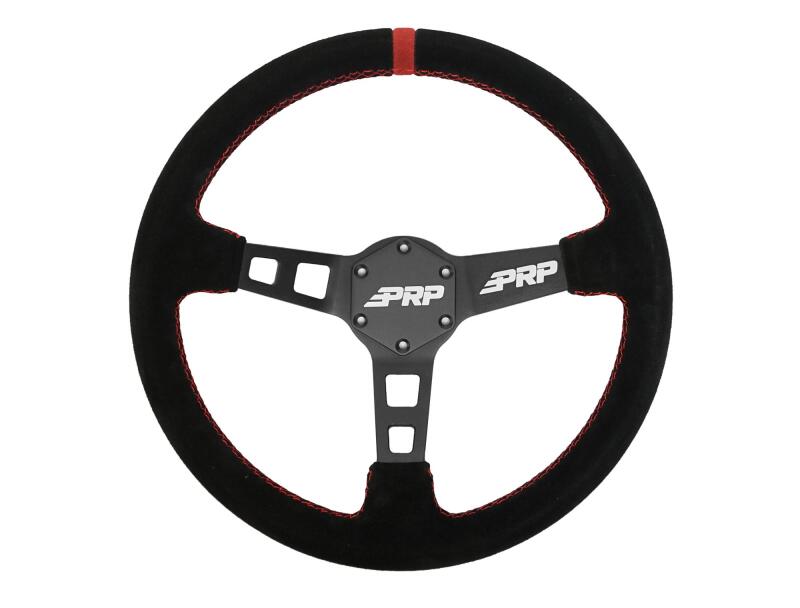 PRP Seats PRP Deep Dish Suede Steering Wheel - Red