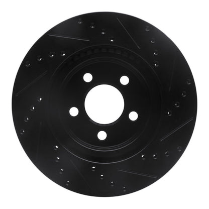 R1 Concepts R1 05-23 Chrysler 300 Front Left Drilled & Slotted Black Brake Rotor