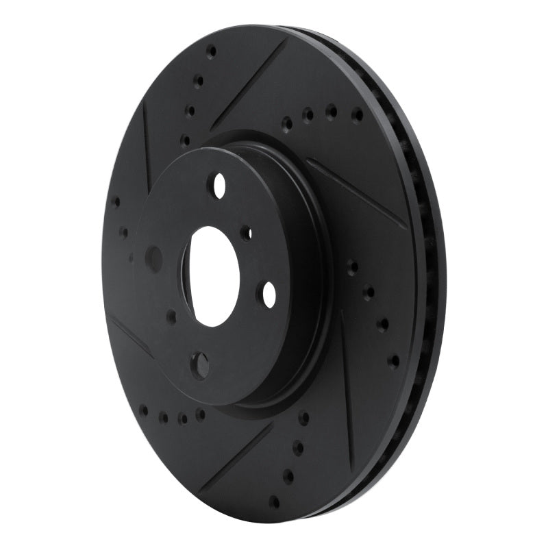 R1 Concepts R1 12-18 Toyota Yaris (USA/Canada) Front Left Drilled & Slotted Black Brake Rotor