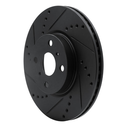 R1 Concepts R1 12-18 Toyota Yaris (USA/Canada) Front Left Drilled & Slotted Black Brake Rotor