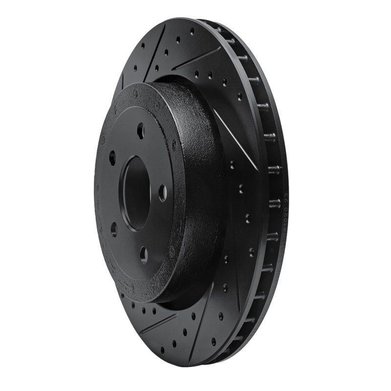 R1 Concepts R1 06-10 Jeep Grand Cherokee Rear Left Drilled & Slotted Black Brake Rotor