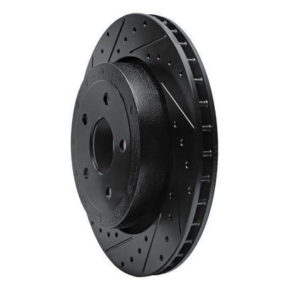 R1 Concepts R1 06-10 Jeep Grand Cherokee Rear Left Drilled & Slotted Black Brake Rotor