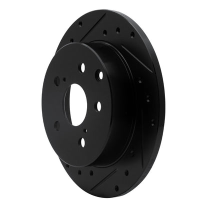 R1 Concepts R1 06-18 Lexus HS250H Rear Left Drilled & Slotted Black Brake Rotor