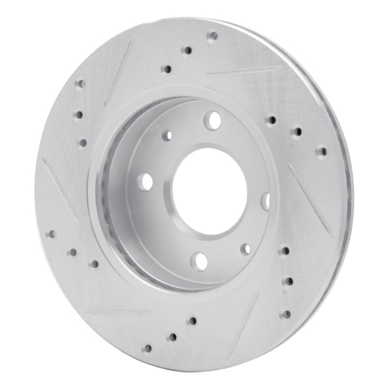 R1 Concepts R1 86-17 Nissan TSURU (Mexico) Front Right Drilled & Slotted Silver Brake Rotor