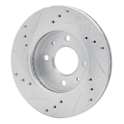 R1 Concepts R1 86-17 Nissan TSURU (Mexico) Front Right Drilled & Slotted Silver Brake Rotor