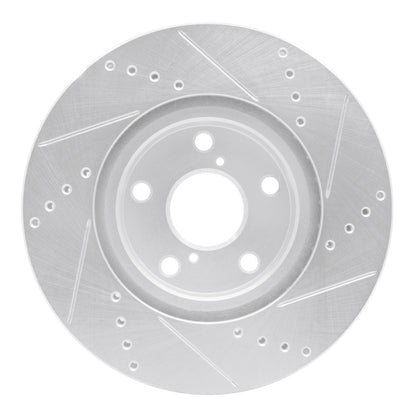 R1 Concepts R1 06-15 Lexus IS250 Left Front Drilled & Slotted Silver Brake Rotor