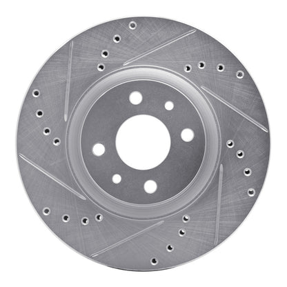 R1 Concepts R1 2012-2019 Fiat 500 (USA/Canada) Front Left Drilled & Slotted Silver Brake Rotor