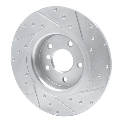 R1 Concepts R1 17-19 Jaguar XE Rear Left Drilled & Slotted Silver Brake Rotor