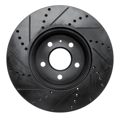 R1 Concepts R1 08-25 Audi A4 Quattro Front Right Drilled & Slotted Black Brake Rotor