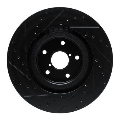 R1 Concepts R1 -23 Subaru Ascent Front Right Drilled & Slotted Black Brake Rotor