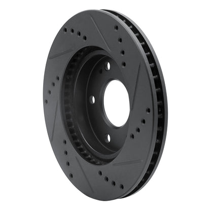 R1 Concepts R1 00-24 Chrysler SEBRING Front Left Drilled & Slotted Black Brake Rotor