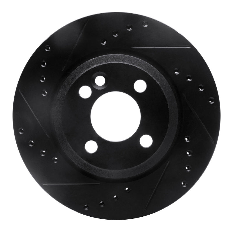 R1 Concepts R1 02-08 Mini Cooper (Excl Clubman) Front Left Drilled & Slotted Black Brake Rotor